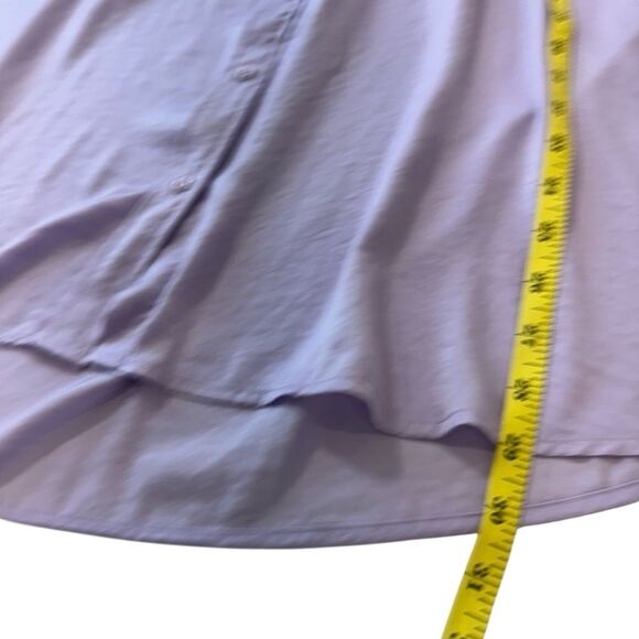 Express Lilac Satin Boyfrined Oversized Button Down Shirt, XL - Picture 6 of 7
